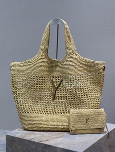 Bolsa de palha de bolsa de praia bolsa bolsa bolsa bolsa de bolsa icare lafite palha ganched e bolsa de compras grande para mulher masculina mal