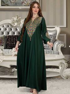 Abbigliamento etnico eid abito musulmano per donne abaya ricamato abito abito arabo donne ramadan abayas caftan kaftan eleganti vestidos 2023 estate t240515