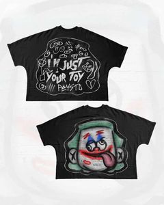 T-shirts Y2k top oversized printed graphic T-shirt hip-hop punk mens and womens short sleeved pure cotton top Harajuku retro Gothic street clothingL240502