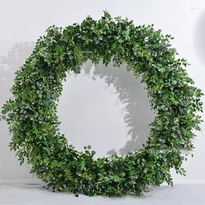 Decorative Flowers Green Eucalyptus Leaf Plant Floral Arrangement With Frame Arch Wedding Backdrop Flower Stand Floor Runner