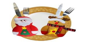 12pcs Decoração de Natal Silveware Porckets Facks Facks Bag Snowman Jantar Decoração Home Decoração New5018628