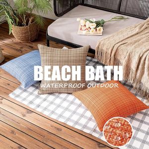 Pillow Decorative Outdoor Cover Waterproof Throw Covers Stripe Square Pillowcases Modern For Patio Bench Couch