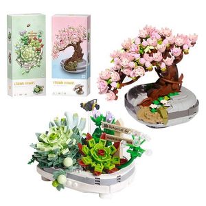 Other Toys Mini building blocks bouquets cherry blossoms juicy ceramic models decorations DIY assembled flower blocks childrens toy gifts S245163 S245163