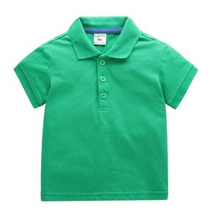 Solid Color Cotton Kids Polo Shirts 2024 Summer New Children Lapel Short Sleeve Tops Tee Boys Girls Baby Sports Shirt Age 1-10T L2405