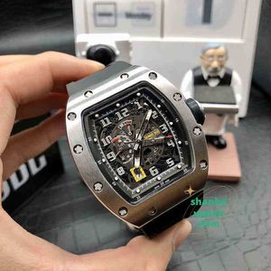 RM Watch Date Wine Barrel Leisure Business Watches 030 Automatic White Steel Case Tape Mens Watch