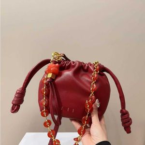 10A Fashion Acrylic Designer Chain Leather Mini Women Handbag Luckybags Purse Woven Bag Bucket Bag Cloud Cowhorn Handbags Girl 230915 Pbvqb