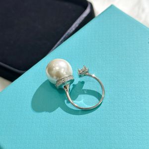 Mikimoto designer quadrado diamante pérola anel aberto com contas naturais emparelhadas com s925 material de prata esterlina anel de presente damas garotas mulheres casamento casamento