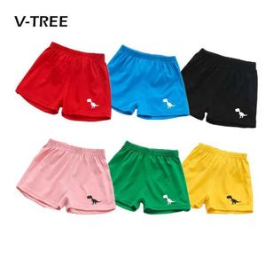 Shorts V-TREE New Summer Baby Boys and Girls Shorts Candy Color Cotton Beach Shorts Sports Childrens Brand Baby Clothing 2-7T d240516