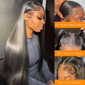 HD Transparent Straight Lace Frontal Wigs Brazilian 13x4 13x6 4x4 Small Large Cap Lace Front Human Hair Wigs Women Pre Plucked Remy