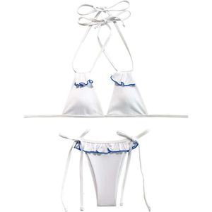 Sexy Micro Micro Bikini Swimsuit 2024 Woman Ruffle Sowwear Thong Bikini set di donne brasiliane abiti da bagno Bibicini
