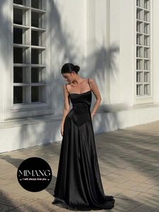 haute couture bel bandı siyah balık kemiği gece elbisesi parti elbise askıya alma uzun elbise gece elbisesi 7 renk