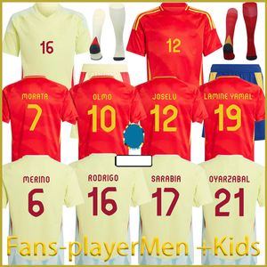 2024 Bieżki piłkarskie Pedri Gavi lamine Yamal24 25spain Morata Carvajal Asensio Ferran Rodrigo koszulka hiszpańsko hiszpańskie mężczyzn Kit Kit Football Shirt Fan Player