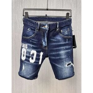 Nya män s jeans man shorts kort denim för man blå sommar halva byxor herr byxor hål metall knapp blixtlås mager smal lappig wa fc