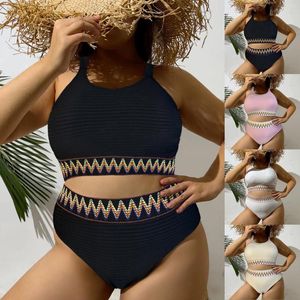 Ethnic Clothing Leather Bikini Bandage Push Up Bra Women's Sexy Set Solid Swimsuit Beachwear Full Coverage Bottoms For Women