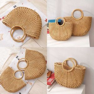 Women's Female Evening Beach Bags Bag Spring Summer Vacation Woven Korean Handheld Grass for Women