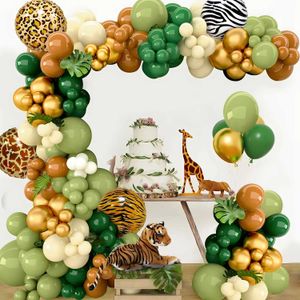 Party Balloons Jungle Animal Balloon Garland Arch Kit de 1º aniversário decoração infantil garoto de menino decoração de barrons de látex