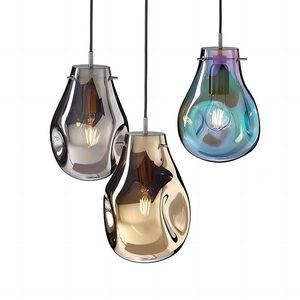 Modern simples criativo criativo pequeno lustre de vidro bar sala de jantar led led pingente lâmpada nórdica macaron manchado lustre