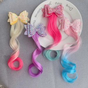 Аксессуары для волос Bowdsded Принцесса для волос галстук для девочек раскрашенные парики хвост зажим для волос тканые детские подарочные аксессуары wx