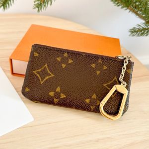 Luxury Nyckel plånböcker Keychain Card Holders Designer Wallet Womens Key Pouch Coin Purses Cardholder Top Quality Man Leather Gold Coin Pouch Pouch med Box Zippy Wallet