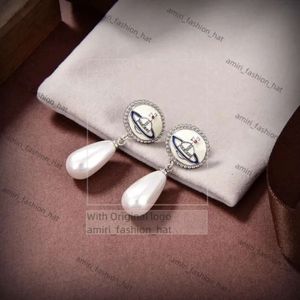 Viviane Westwood Earring Designer Stud Earrings Viviane Luxury Women Fashion Jewelry Gold Earings Metal Pearl Earring Jeweler Westwood Woman