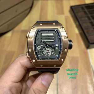 Designer Luxury Watch Date Luxury Mens Mechanics Watch Wristwatch Wine Barrel RM69 Series Automatisk mekanisk rosguldfodral Black Tape Men