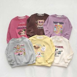 2024 Spring Girls Sweatshirts Cartoon Thirts for Kids Long Sleeve Children Pullover Boys Sports Tees Tees Clothes L2405