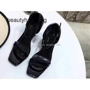 yslheels ys 901260 مع 11 سم مربع 5A كعب الكعب الصندل براءات الاختراع الحروف المعدنية الجلود الكعب من الجلد وحيد 34-41 DHL السفينة الحرة gi