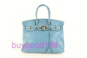 AA Briddkin Top Luxury Designer Totes Bag Stylish Trend ombro Bolsa de ombro azul Jean Togo Leather 35 Bolsa feminina
