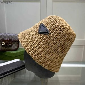 Projektanści czapki kubełkowe dla kobiet luksurys słomy kapelusz mody Trójkąt tkany czapka męska casquette letnie czapki plażowe czapki duże brzegowe czapki słone