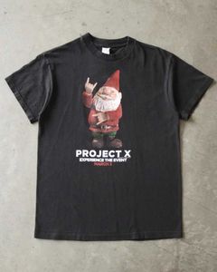 Erkek Tişörtler 2024 Uzun Sokak Retro Retro Noel Baba Baskılı Kısa Kollu T-Shirt Erkek Y2K Gotik Harajuku Moda Çifti Gündelik Gevşek Büyük Boy Gömlek Q240515