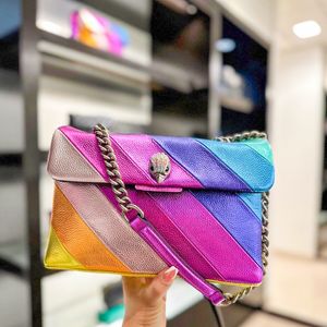 Kurt Geiger Handbag Leather Rainbow Designer Bag Wallets Womens Makeup Weekender Clutch Conder Counter Facs Totes Totes Chain Cross Body Pochette Men Hobo Messenger Bage