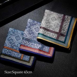 Bandanas Durag New square jacquard cotton handle suitable for men gentlemen cardigan pocket towels for New Years wedding parties Christmas gifts J240516
