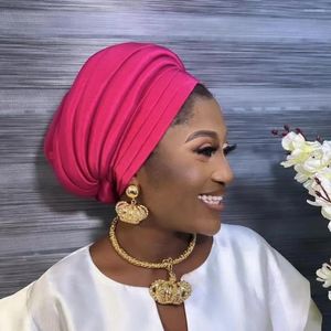 Etniska kläder afrikansk huvudmode Nigeria Lady Head Wraps Mujer Auto Gele Bonnet Women's