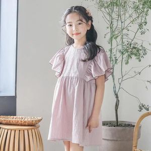 Flickaklänningar 4-13 år Summer Beach Girl Girls Princess Dress Cotton Vestidos Kids Party for Toddler Teen Children Clothes