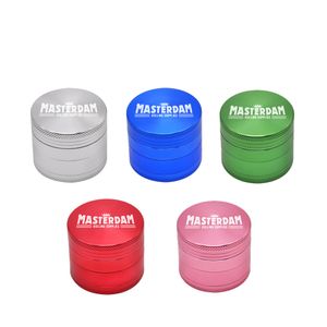 Masterdam Zinc Alloy Metal Grinder 50mm Smoke Accessroy Herb Tobacco Grinders 4 Layers Herbs Crusher Colorful Decorated Grinders Master dam Smoking Accessories