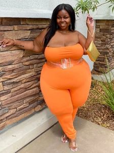 LW Plus Size Jumpsuit Casual Off the Shoulder Pocket Design Croci ett stycke Jumpsuit Skinny Solid Stretchy Bodycon Jumpsuit 240506