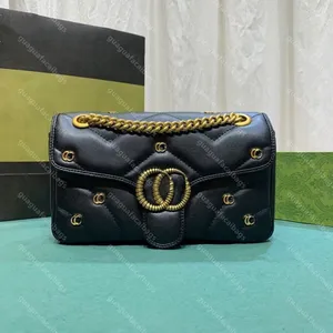 10A جودة عالية من Marmont Women One One -Crossbody Bag Bag Bag Bag Bag Bage Handsed Grain Cowhide Leather Tote New Models Chain Hardware Messenger Prose