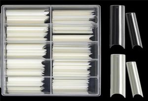 200pcsbox c Изогнутые прямые фальшивые гвозди Manicure NatrualClear Art Artificial Tip