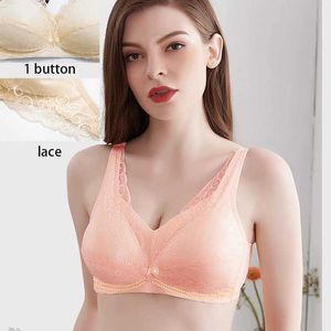 Maternity Intimates High quality pregnant woman care bra with no lace shoulder straps front open feeding bra d240516
