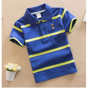 Summer Cute Carton Polo T-shirts för pojkar Bomull Kvalitet Andningsbara tyg Kids Toppar TES SHIRT BARNS KLÄDER 3-14T L2405