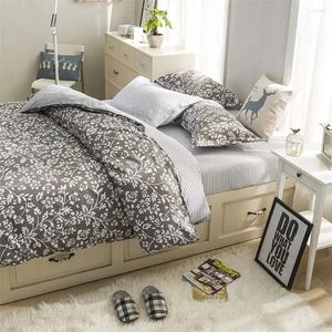 Bettwäsche -Sets Blumen Duvet Cover Set El Qualität Boho Blume Reversible Zweige Blätter Baum Geometrisches Wellenmuster