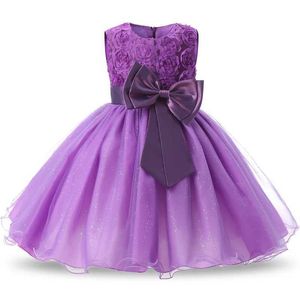 Vestidos de menina conjuntos de roupas de menina vestido princesa vestido de festa flor elegante vestido de noiva grande arco de aniversário infantil vestido menina garota tutu vestido wx5.23