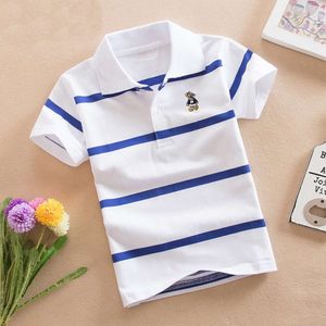 Meninos polo polo camiseta de algodão de algodão Tops de qualidade de verão infantil camiseta de moda