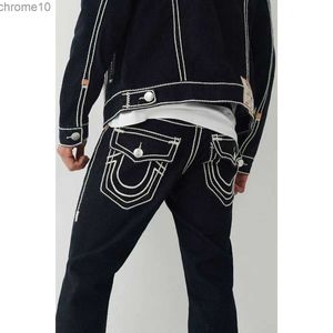 Designer Jeans Herren dünne schwarze Aufkleber Leichte Wäsche Ripped Motorrad Rock Revival Jogger wahre Religionen lila 7 mwg8 7c0x