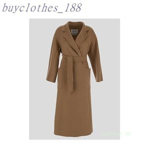 Krajowy płaszcz o średniej długości Maxmaras wełniany płaszcz włoska marka luksusowa damska wysokiej jakości kaszmirowy płaszcz 7GCF