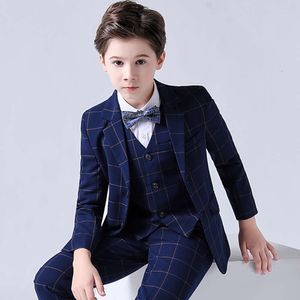 Top Quality Big Boys Suit For Wedding Teenager Kids Formal Tuxedo Dress Children Photograph Blazer Party Performance Costume