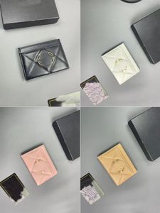 Kadınların koyun derisi çantası tasarımcısı kredi kartı tutucu cüzdan cc klasik havyar kuzu derisi para nakit klipli cep yüksek kaliteli moda mini cüzdanları kutu toz çantası