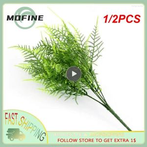 Decorative Flowers 1/2PCS Stems Artificial Plants Asparagus Fern Plastic Ferns Green Leaves Fake Flower Wedding Office Home Ornaments Table