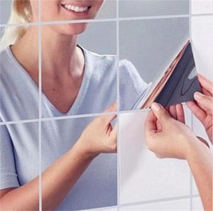 Adesivos de parede adesivo espelho adesivo quadrado de superfície adesivo decoração de banheiro em casa 15 cm x #43