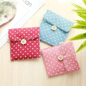 Storage Bags Portable Travel Outdoor Sanitary Pad Pouch Cute Women Tampon Bag Cotton Linen Handbags Holder